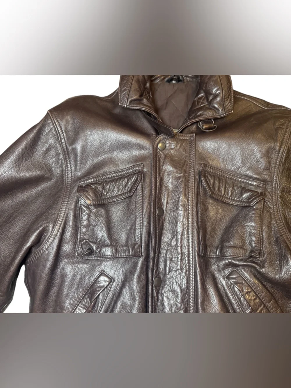 Vtg  American Eagle Outfitters Aviator Messageries Aeriennes Leather Jacket 40
